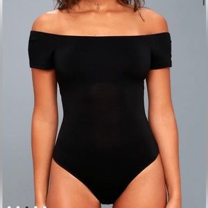 Lulus Black off the shoulder bodysuit